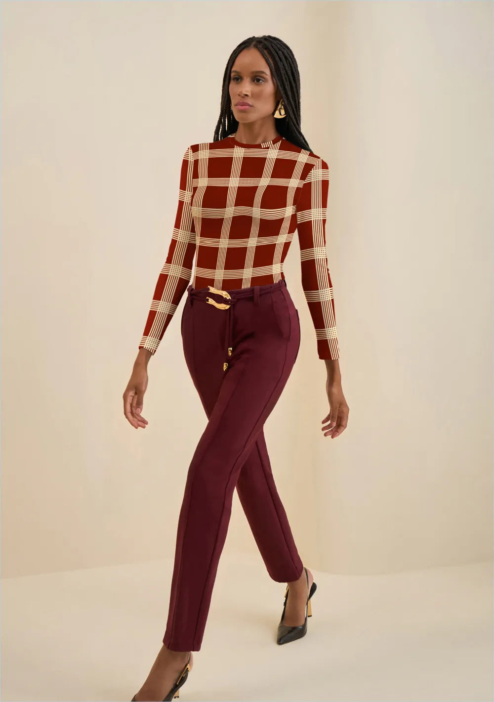 Pantalón Recto Tiro Alto