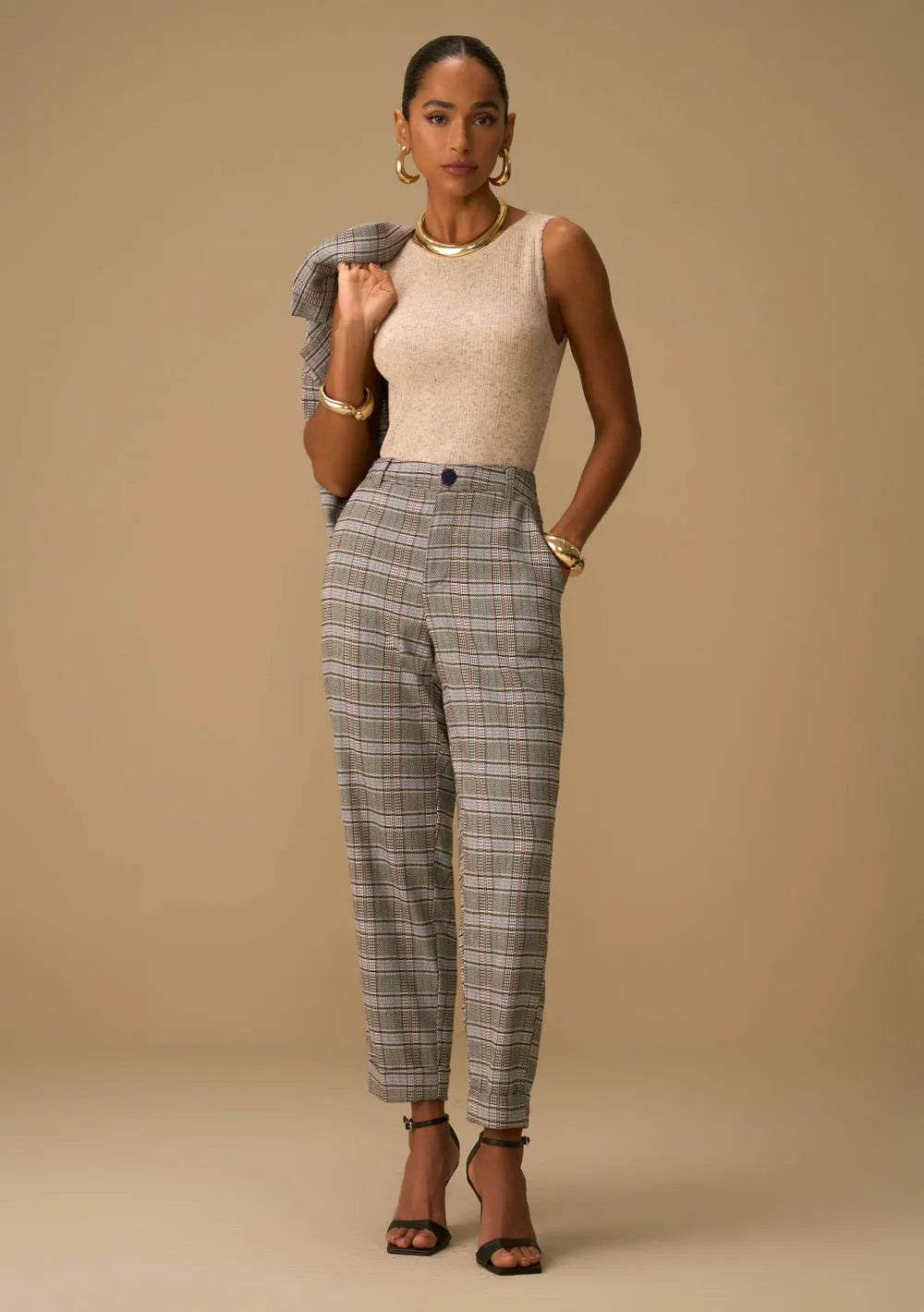 Pantalón Recto Tiro Alto