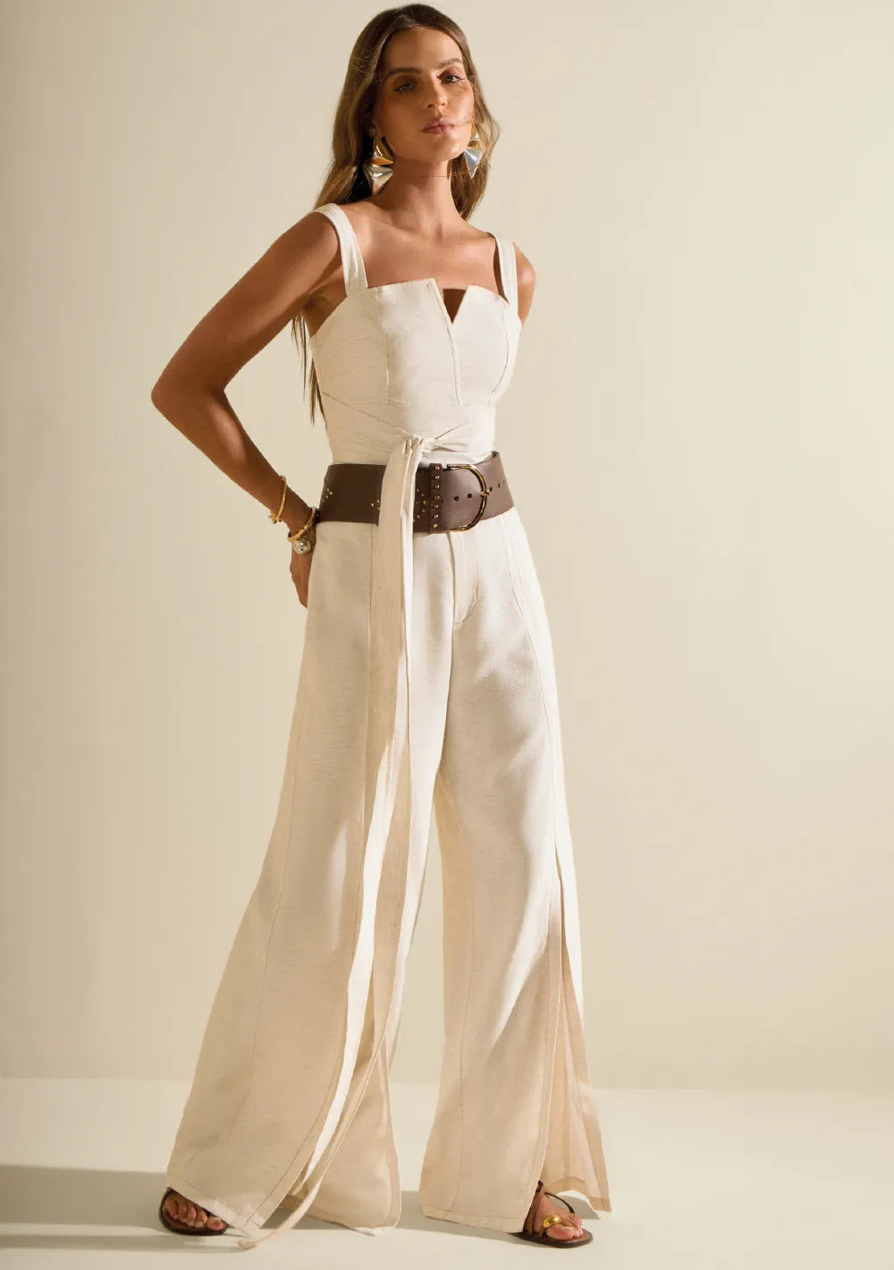 Pantalón Recto Tiro Alto