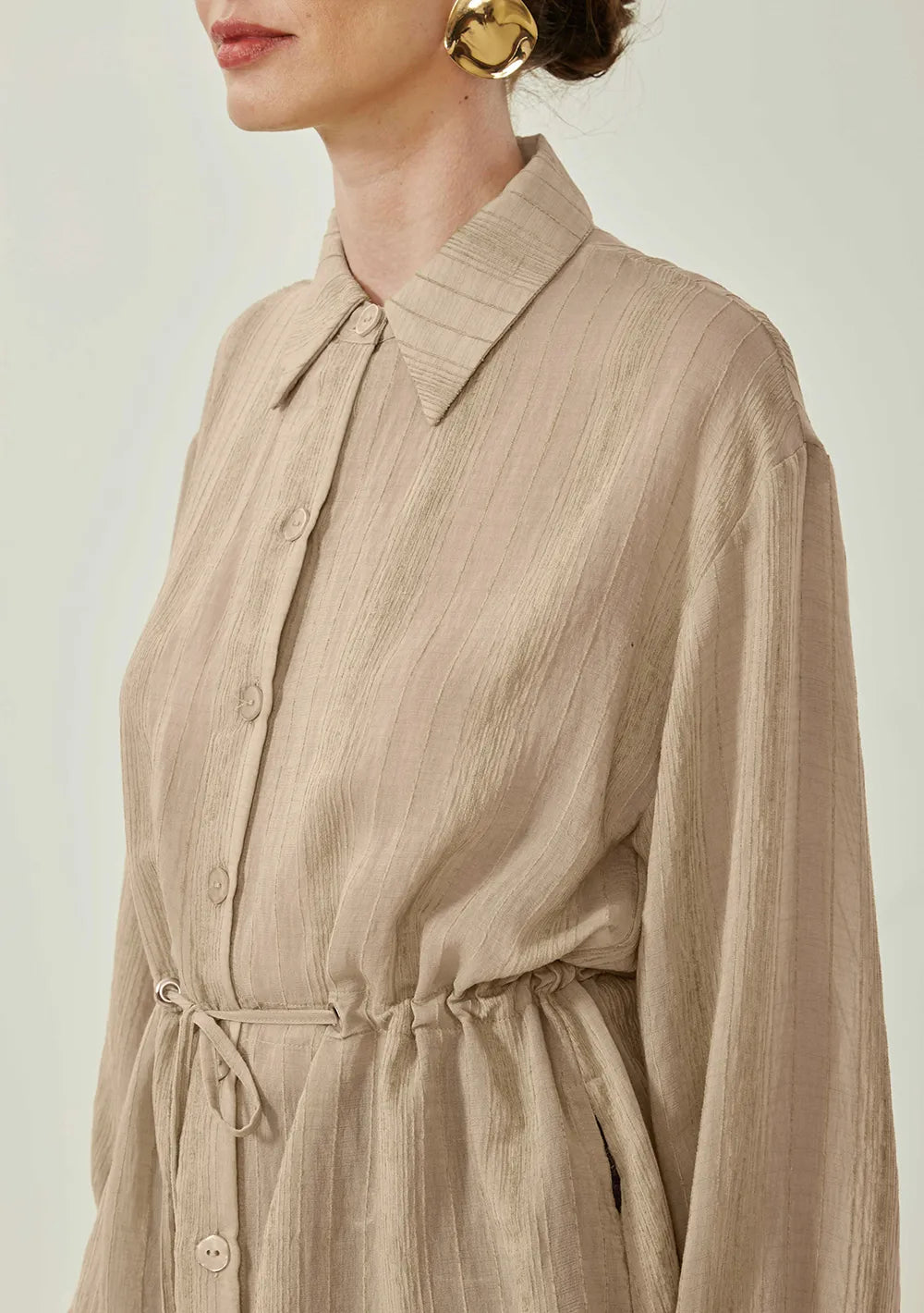 Camisa Suelta Cuello Normal Mangas Largas