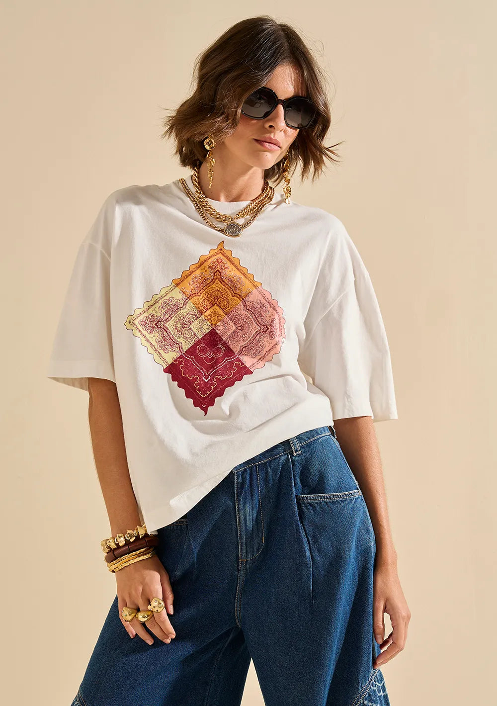 T-Shirt Oversized Escote Redondo Mangas Cortas