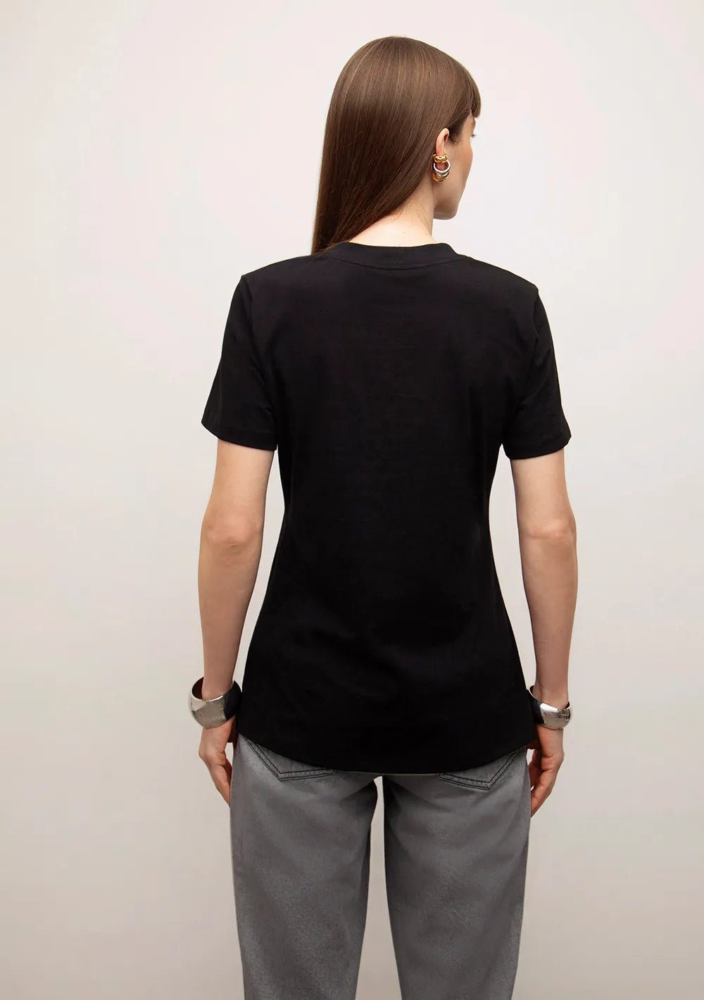 T-shirt Suelta Escote Canoa Mangas Cortas