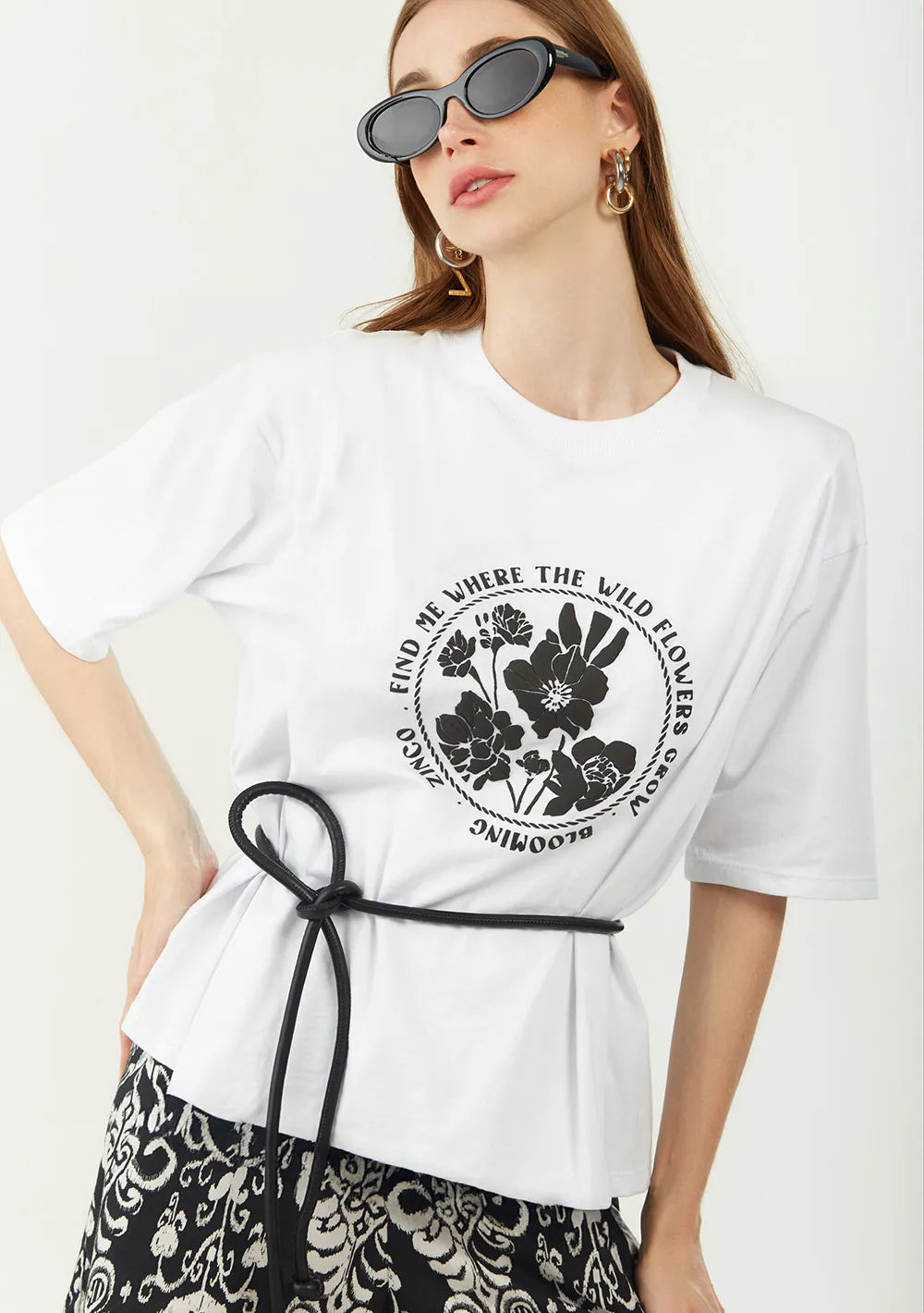 T-Shirt Suelta Escote Redondo Mangas Cortas