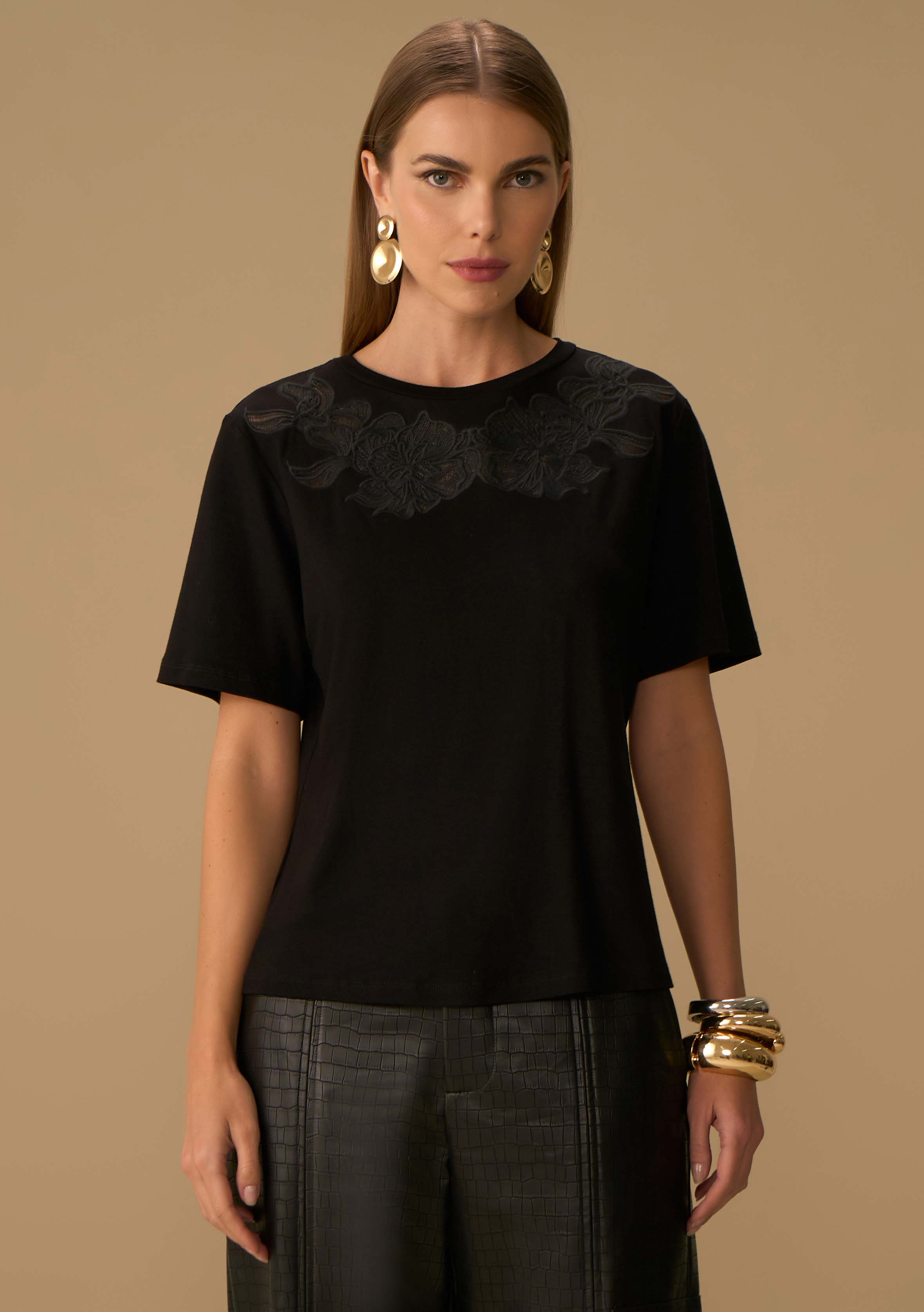 T-Shirt Suelta Escote Redondo Mangas Cortas