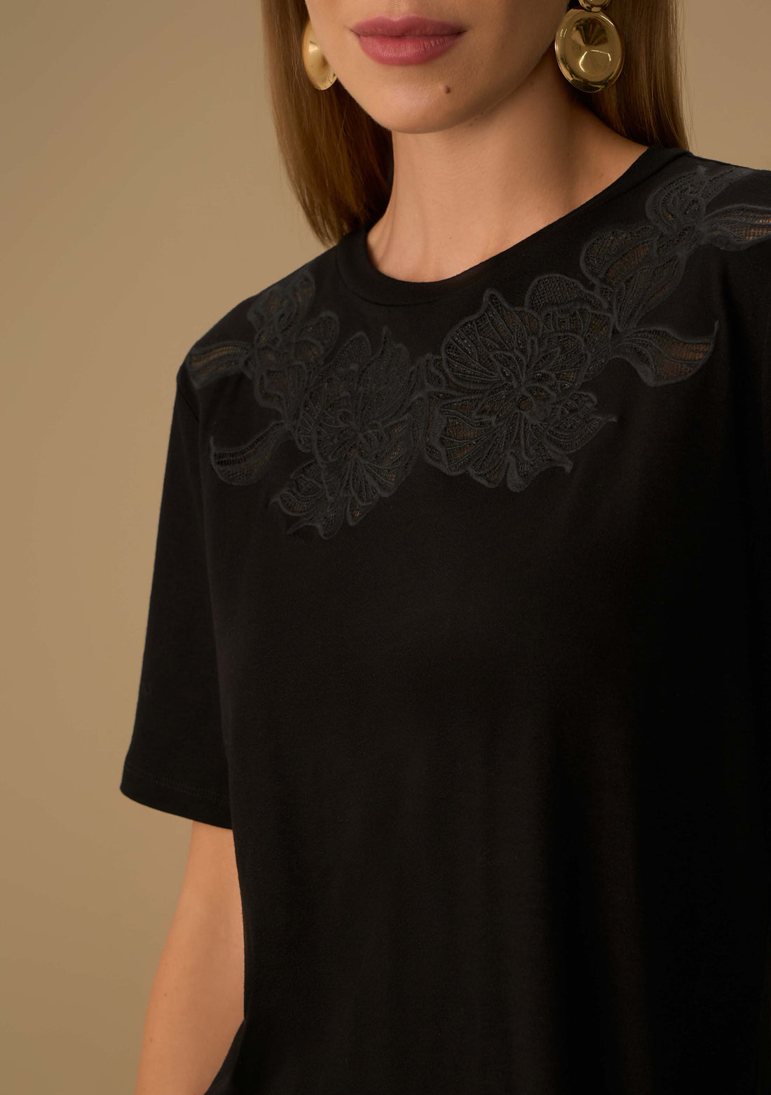 T-Shirt Suelta Escote Redondo Mangas Cortas