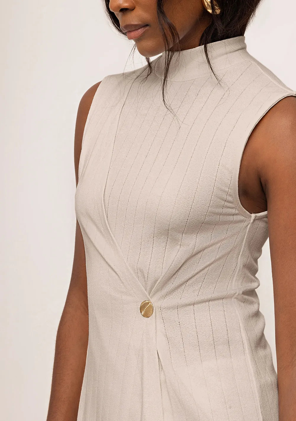 Camisilla Ajustada Cuello Alto Larga