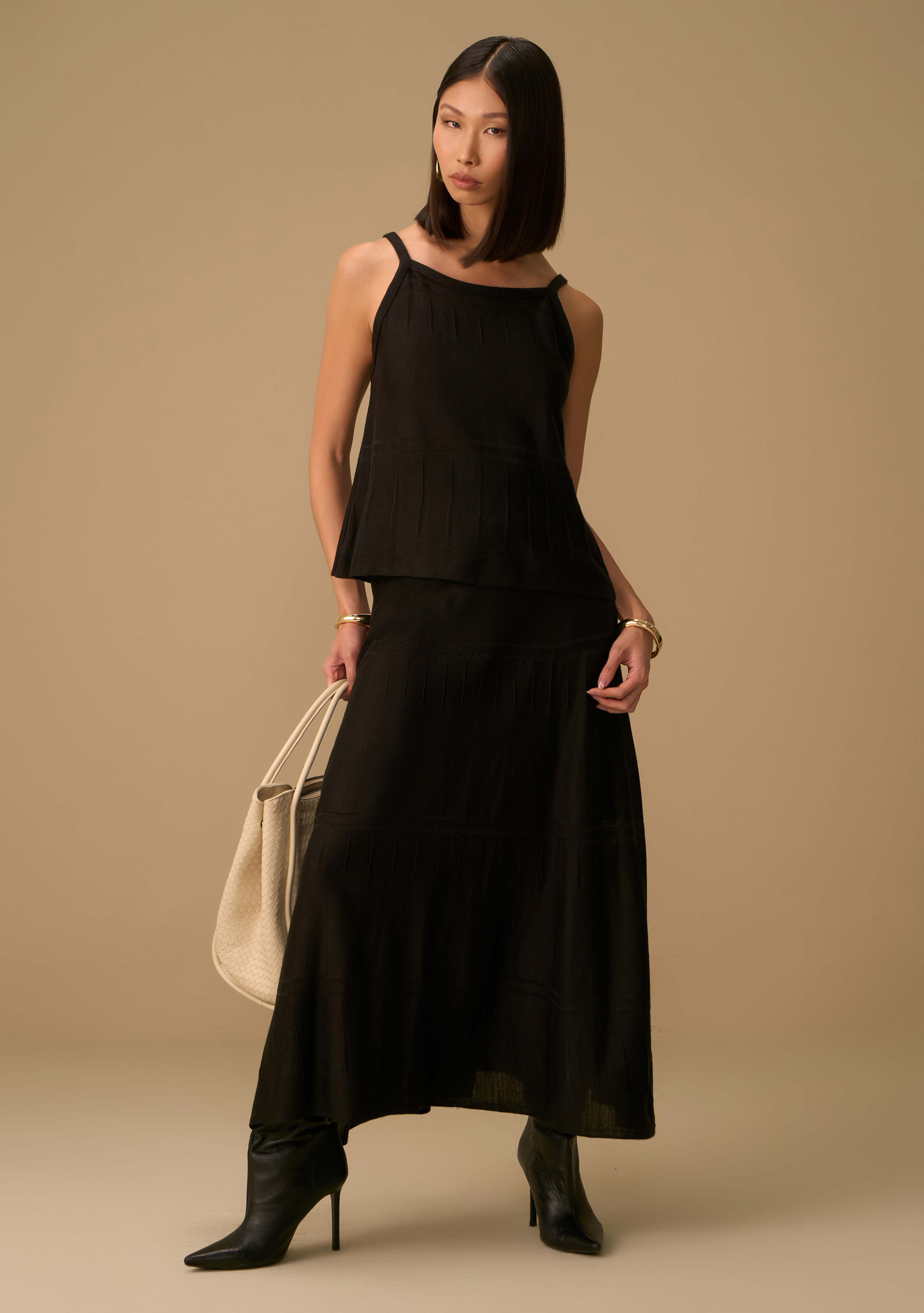 Pollera Evasé Tiro Alto Midi