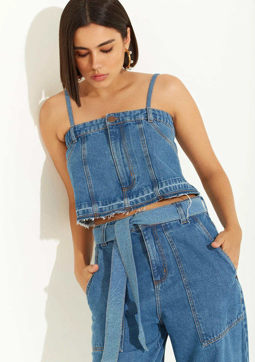 Top Escote Recto Tirante Fino