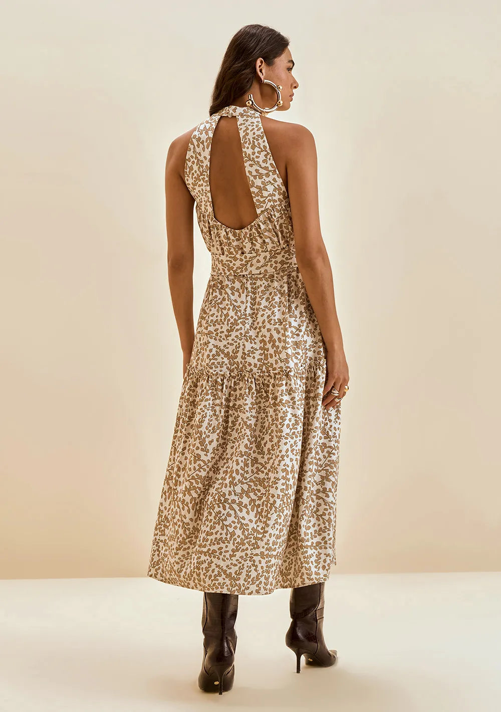 Vestido Suelto Escote Recto Sin Mangas Midi