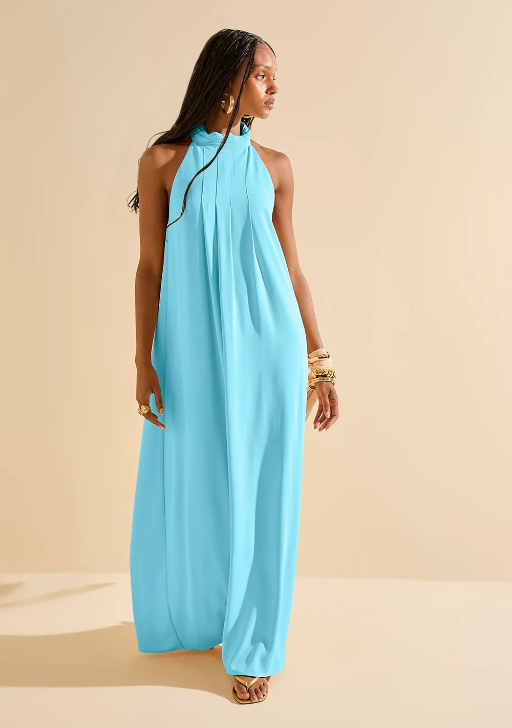 Vestido Suelto Cuello Alto