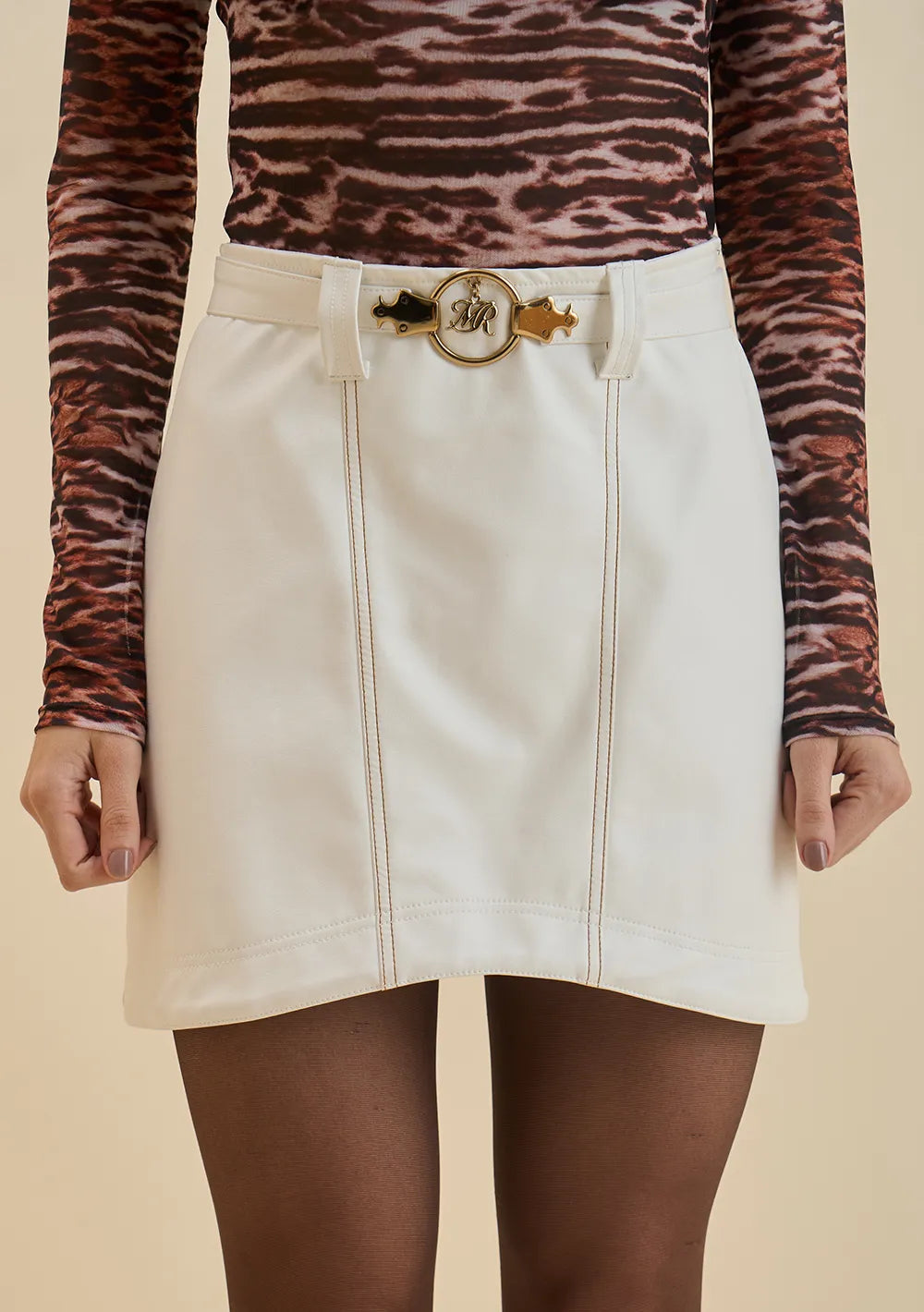 Pollera Recta Tiro Alto Corta