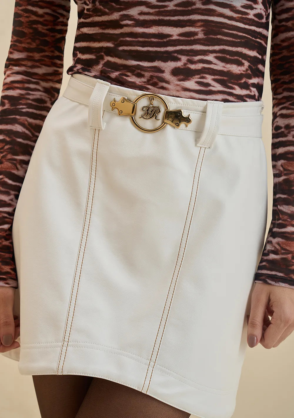 Pollera Recta Tiro Alto Corta